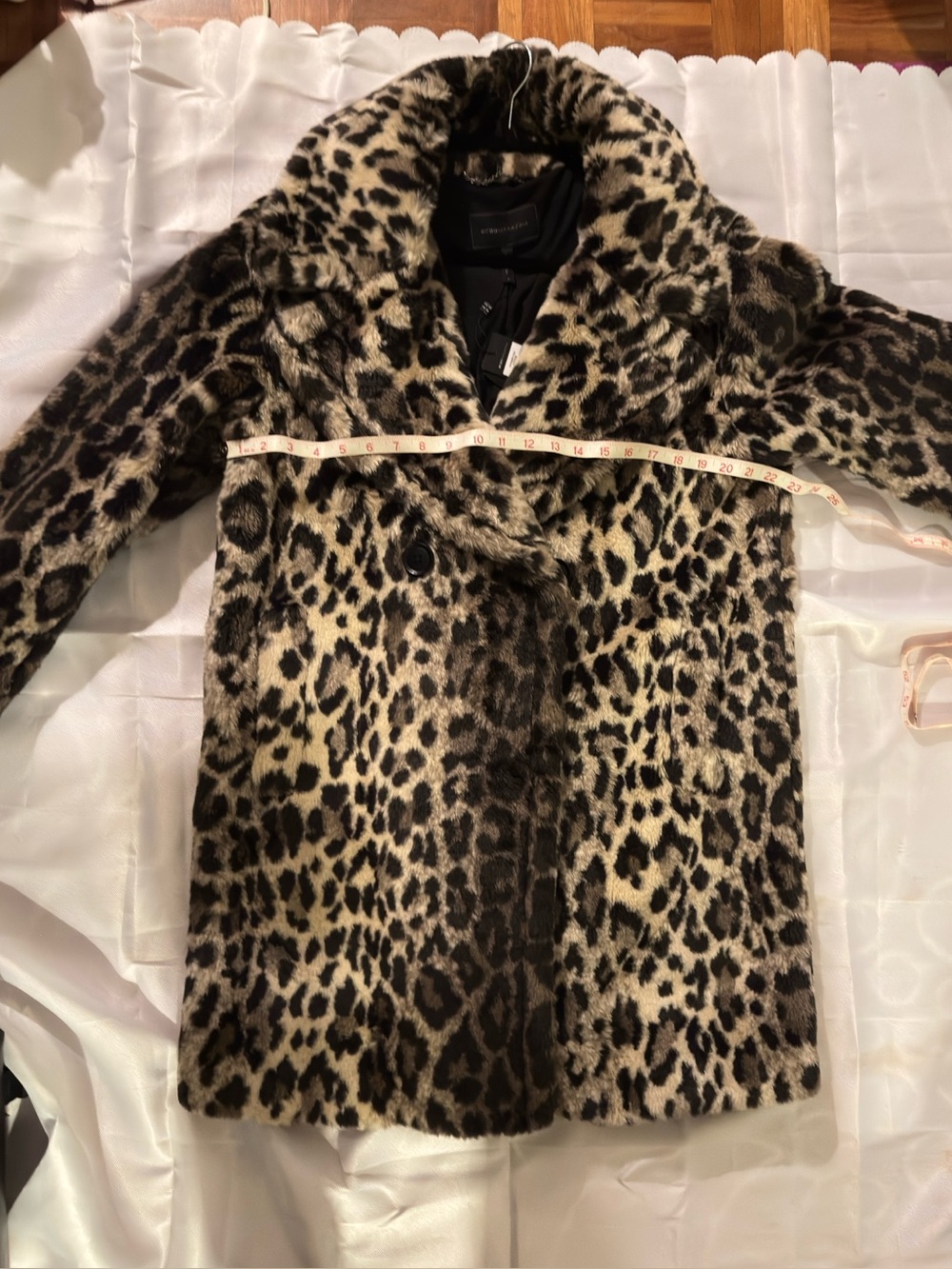 BCBGMaxAzria Leopard Print Teddy Coat - Brown/Black/Cream - Picture 5 of 8
